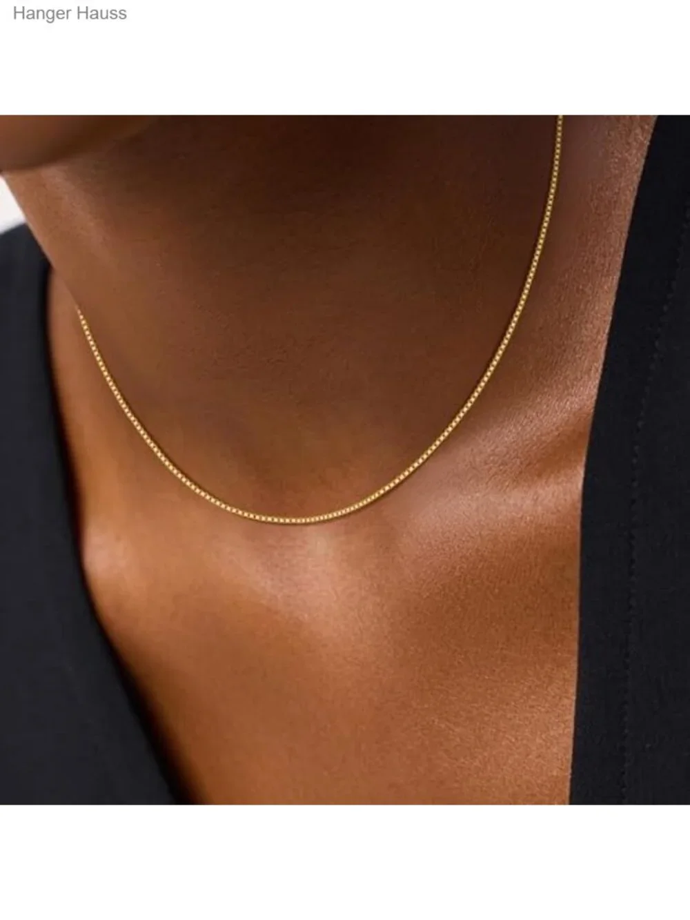 18K Gold Plated 925 Sterling Silver 1mm Box Chain Necklace 18
